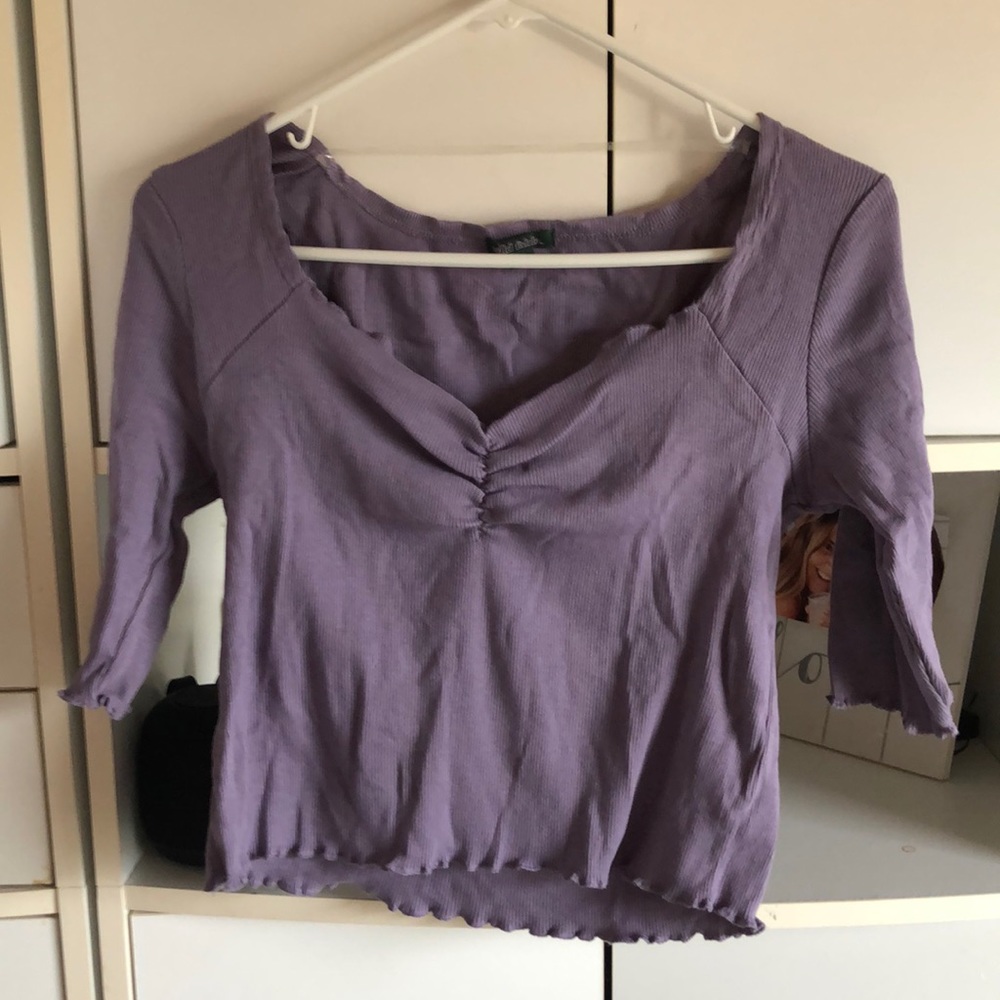 purple 3/4 sleeve top